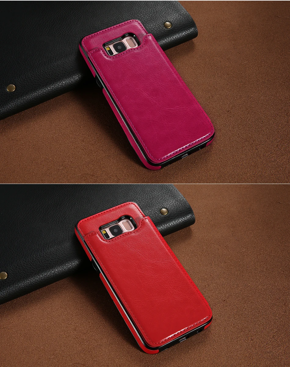 Kisscase Case Ретро Флип кожаный чехол для Samsung Galaxy S8 S9 Plus Слот для карты держатель Телефонные Чехлы для Samsung S7 S7 Edge Note 8