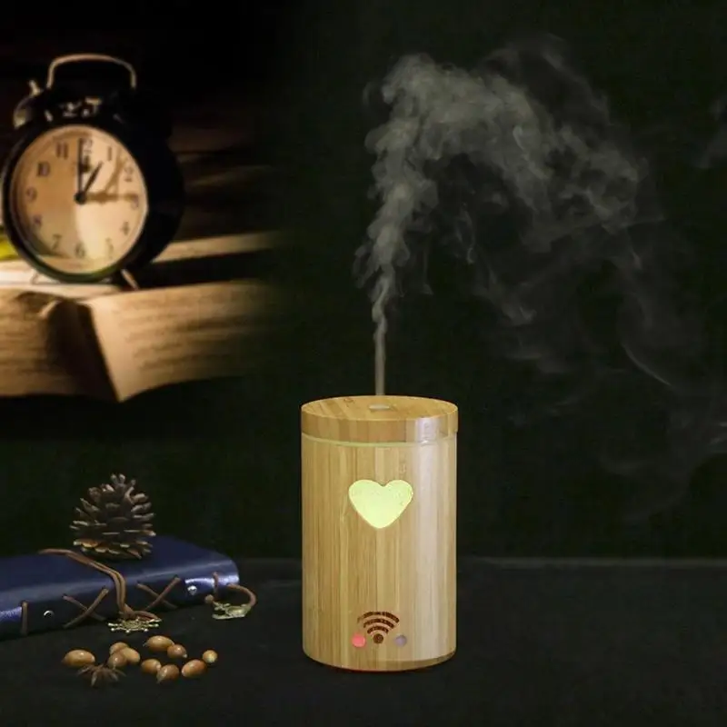 

Smart WIFI Heart Shape Remote Control Bamboo Aroma Humidifier Essential Oil Aromatherapy Diffusers Mist Maker for home Office