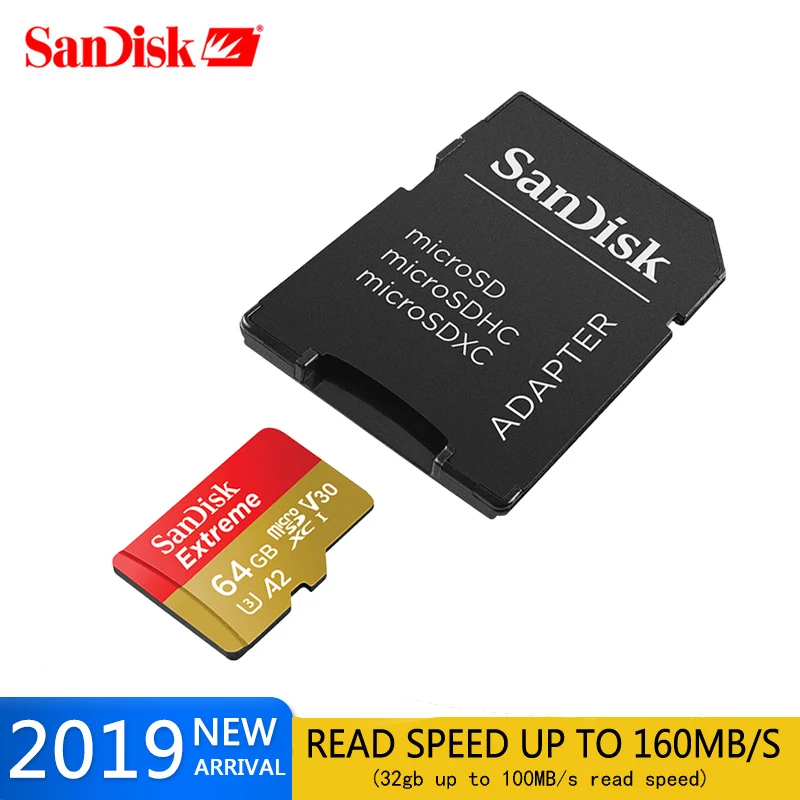Карта памяти SanDisk EXTREME PLUS A2 Micro SD 256 ГБ 32 64 128 класс 10 TF карта 400 гб 160 м/с|Карты памяти| |