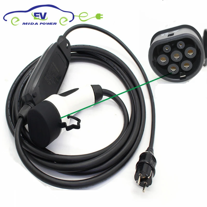 Free Duty Duosida EVSE 5meter 16A Type 2 Mennekes EVSE Charger Cable EU