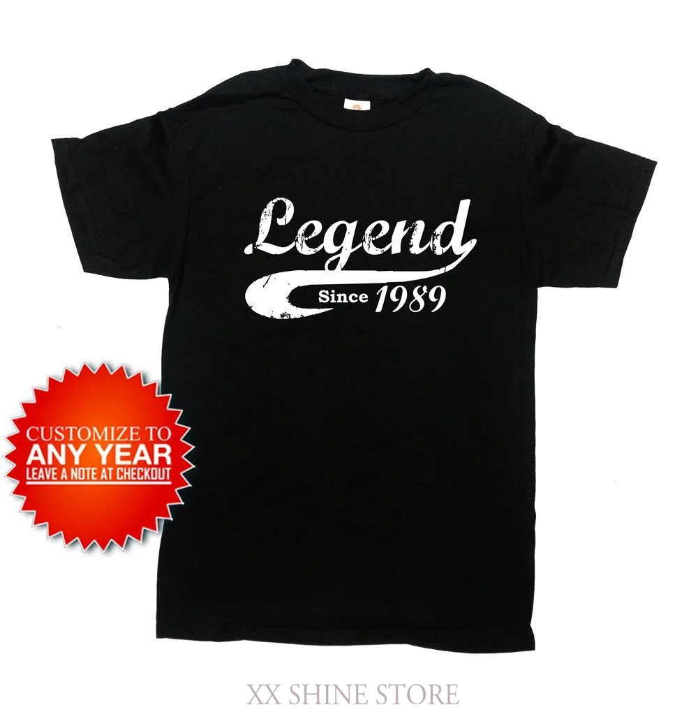Забавная рубашка на день рождения подарок идеи 30 лет футболка заказ Bday Legend с 1989