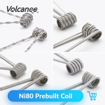 

Volcanee 10pcs Ni80 Nichrome Alien V2 Parallel Fused Clapton Coils for E Cig RDA RTA Atomizer Heating Wire Vape Prebuilt Coil