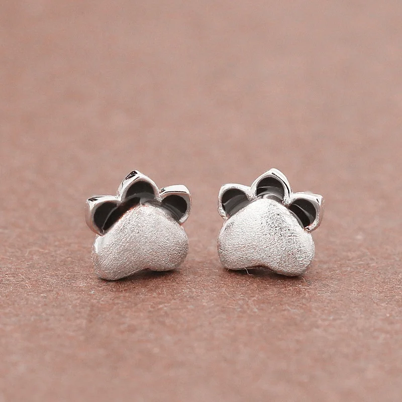 Hot-Sale-Silver-Gold-Color-Stud-Earring-Fashion-Simple-Cat-Paw-Shape-Stud-Earrings-Animal-Ear (2)