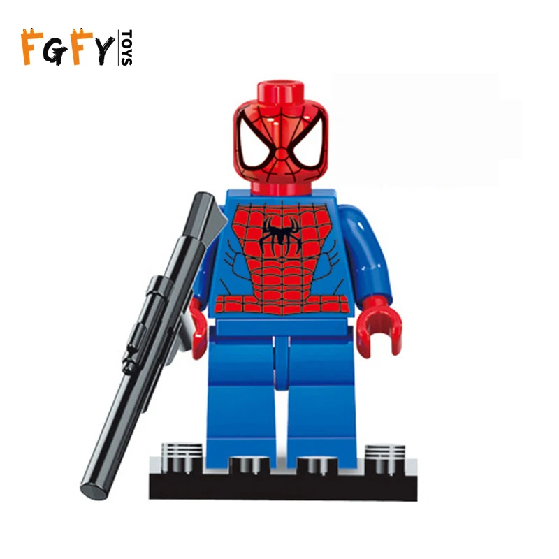 Legoing Spiderman Building Bricks Super Heroes Ironman Deadpool Thor Marvel Movie Action Figure Toys For Children education gift