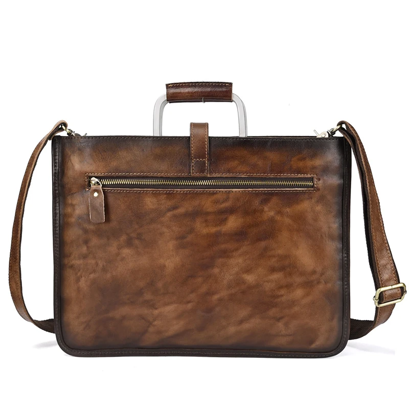 AETOO New European and American business Men's briefcase tree ointment leather man bag retro men's handbag casual shoulder bag