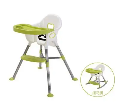 Baby Chair Portable Infant Seat For Children Long Legs Kids Can Shake Chairs Baby Eat Dining Chair Plastic Baby Safety Chairs - Цвет: Зеленый