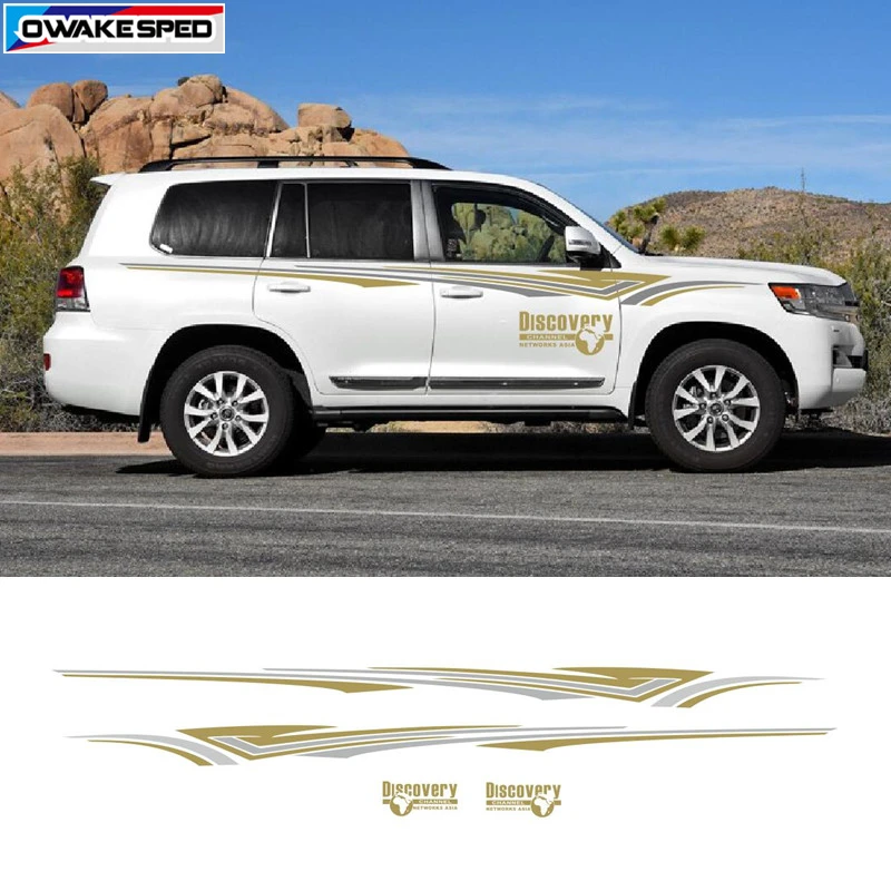 

Car Styling Waistlines Stripes For Toyota Prado Land Cruiser World Map Discovery Sport Vinyl Decals Auto Body Door Side Stickers