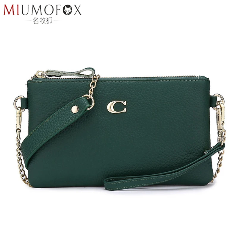

Long Wallet Genuine Leather Women Messenger Bags Slim Crossbody Bag Female Fashion Shoulder Bags for Women Clutch Small Handbags