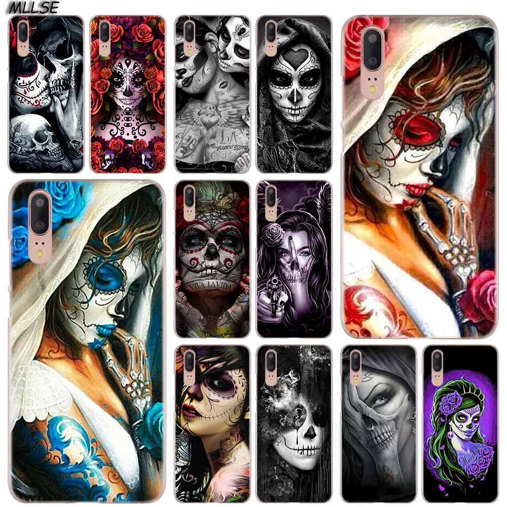 

MLLSE skull and catrinas Fashion Clear Case Cover for Huawei P30 P20 P10 P9 P8 Lite 2017 P30 P20 Pro Mini P Smart Plus Cover Hot