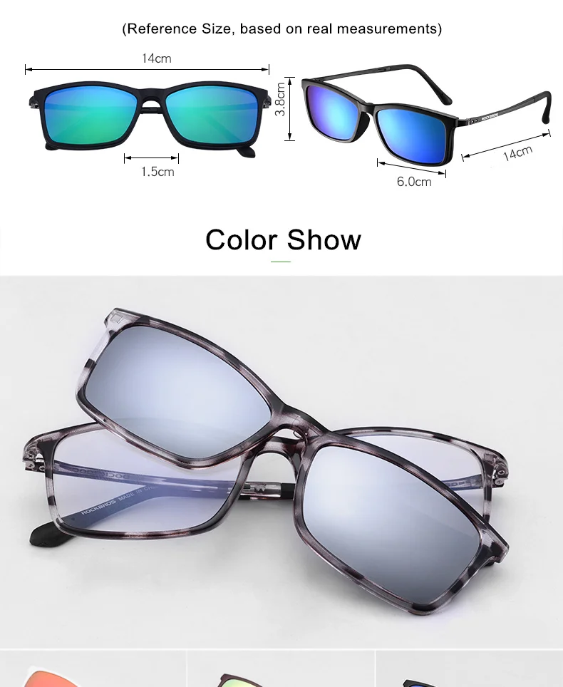 ROCKBROS поляризационные очки для пеших прогулок легкий вес 13 г солнцезащитные очки для рыбалки Cycing спортивные очки для мужчин и женщин комплект для близорукости очки 2 линзы
