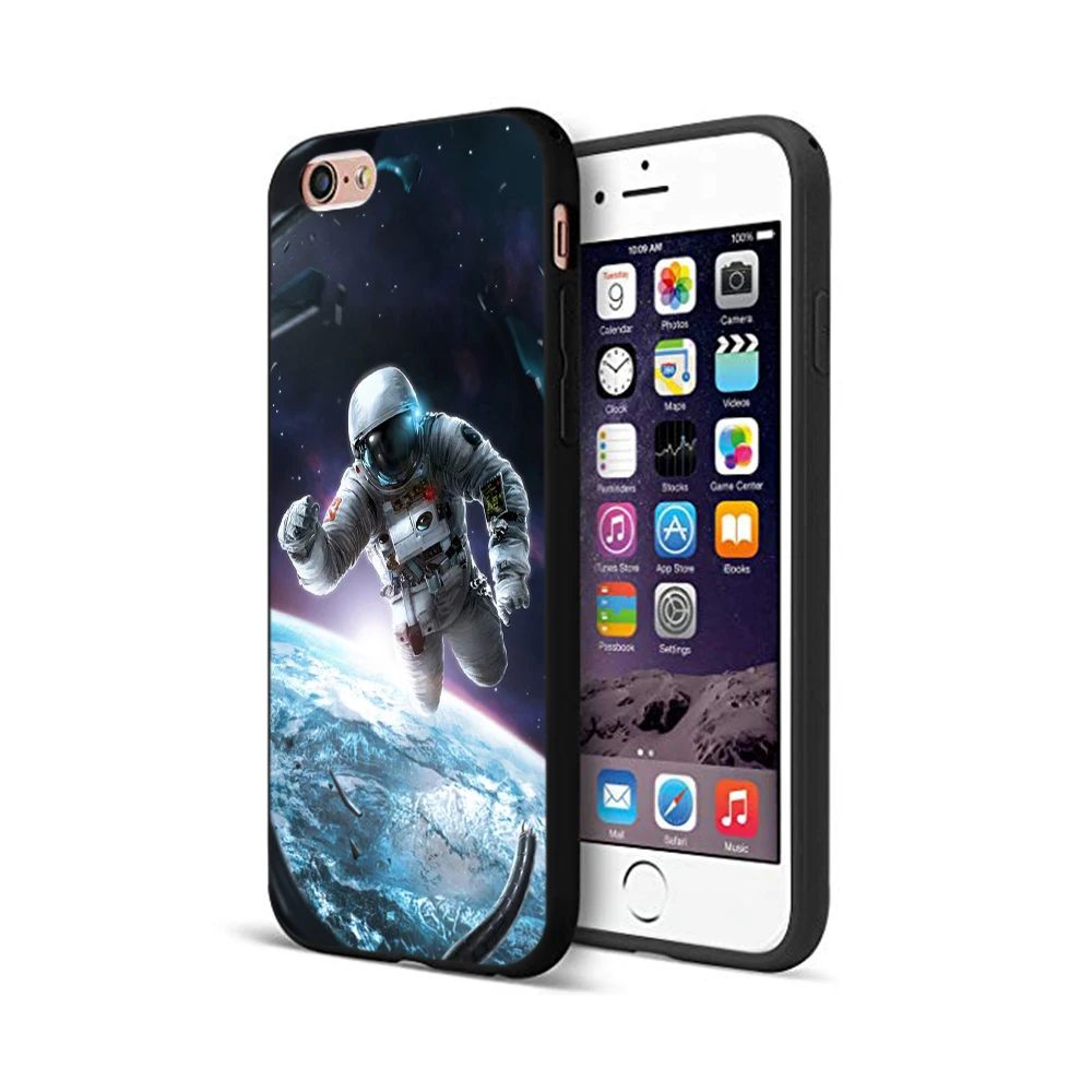 Черный чехол из ТПУ для iphone 5 5s se 6 6s 7 8 plus x 10 силиконовый XR XS 11 pro MAX с космосом луной