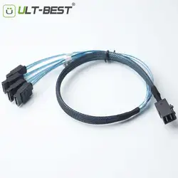 ULT-BEST Внутренняя Mini SAS SFF-8643 хост 4 X SATA 7pin жесткий диск с разветвлением сервер данных рейд кабеля 0.5 м /1 м/3.3ft