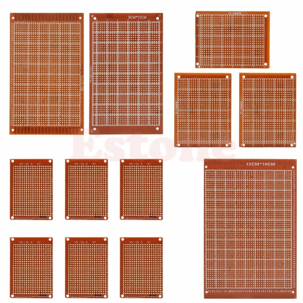 

12 Pcs KIT PCB Board Circuit Prototyping Printed Panel Strip board Breadboard Z25 Drop ship