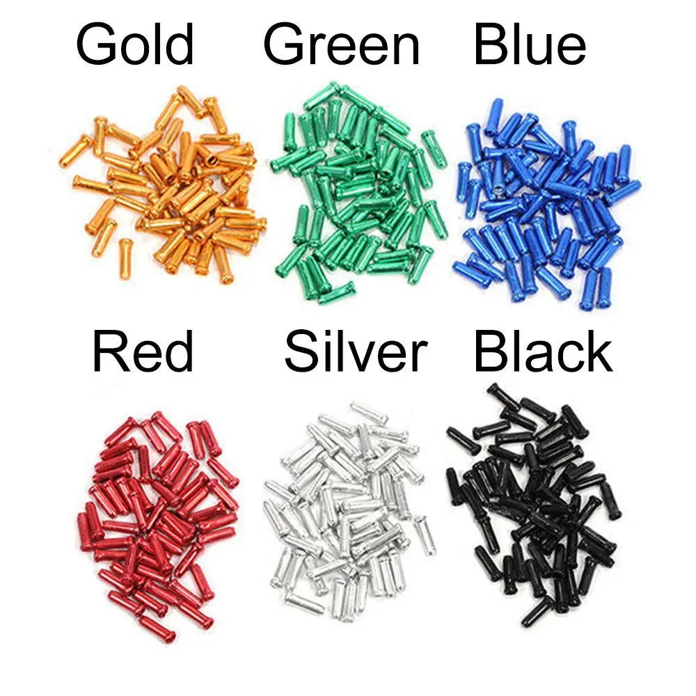 20pcs/set Bicycle brake wire aluminum alloy tail cap 6 colors bicycle brake cable end protection cover Brake line cable end cap Bicycle Brake Cable Tips Bicycle Cable Protector