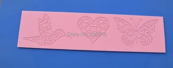 

wholesale!!1pcs New Style Bird&Love&Butterfly Bud Silk Lace(HY179) Silicone Handmade Fondant/Cake Decorating DIY Mold