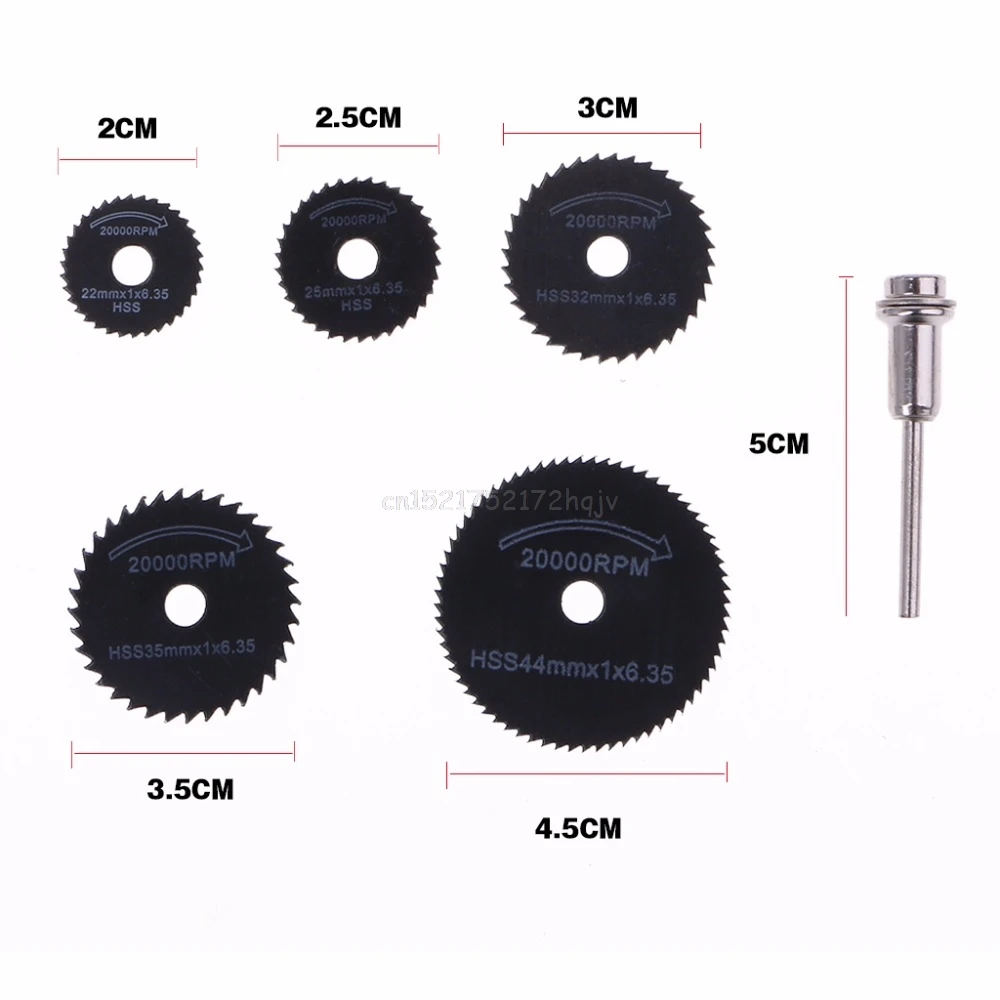 Новый 6 шт сверла аксессуары HSS небольшой круглый заостренный лезвия Мощность приборы для резьбы по дереву диск, шлифовальный круг Набор
