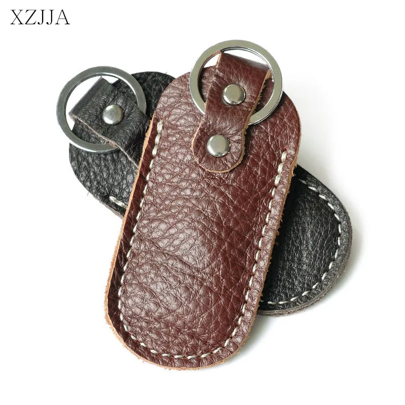 XZJJA 2PC Mini U Disk Genuine Leather Hasp Storage Bags font b Gadgets b font Organizer