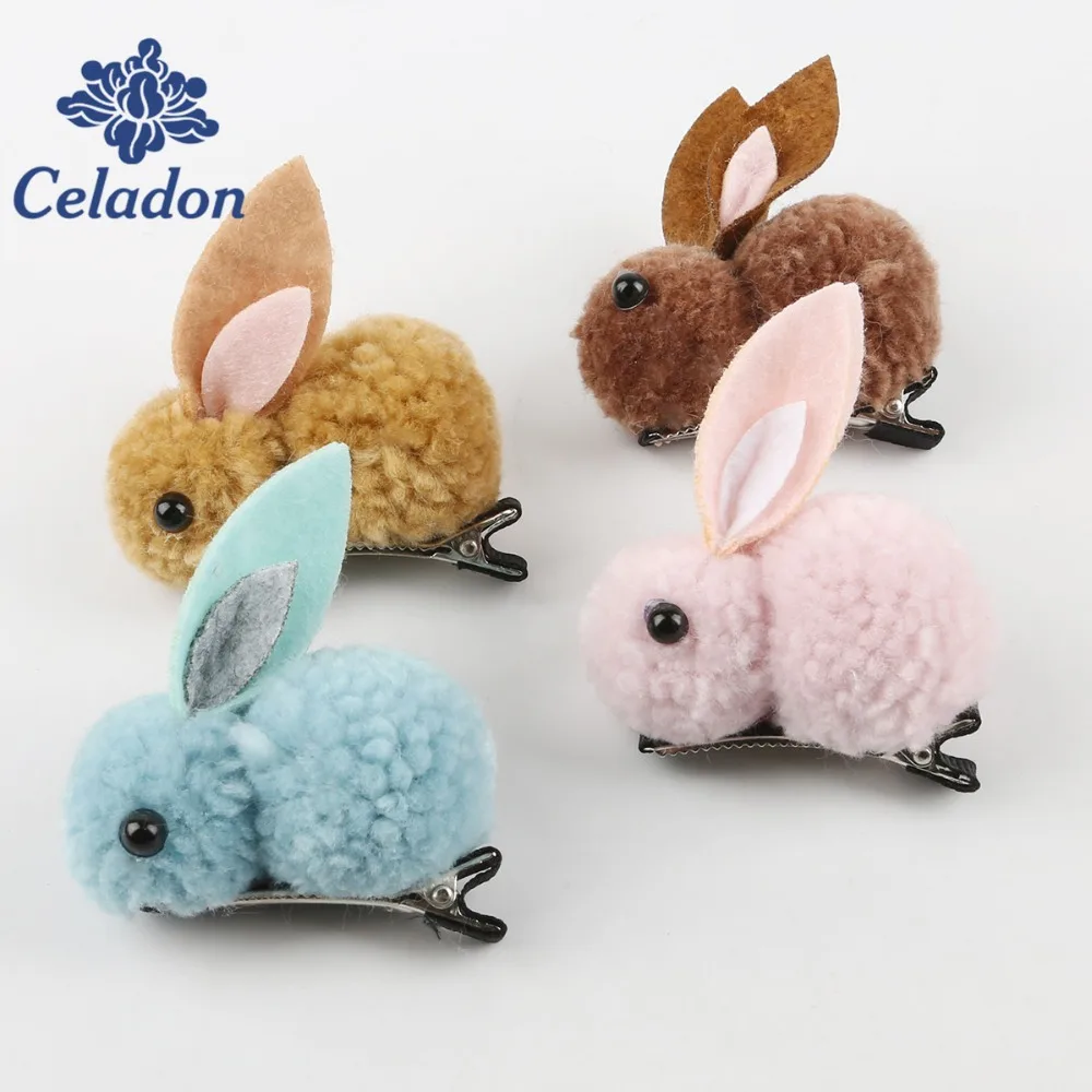 Buy Cartoon Girls Rabbit hair Claw Animal Hair Clips Hair Rope Cute Korean 3D