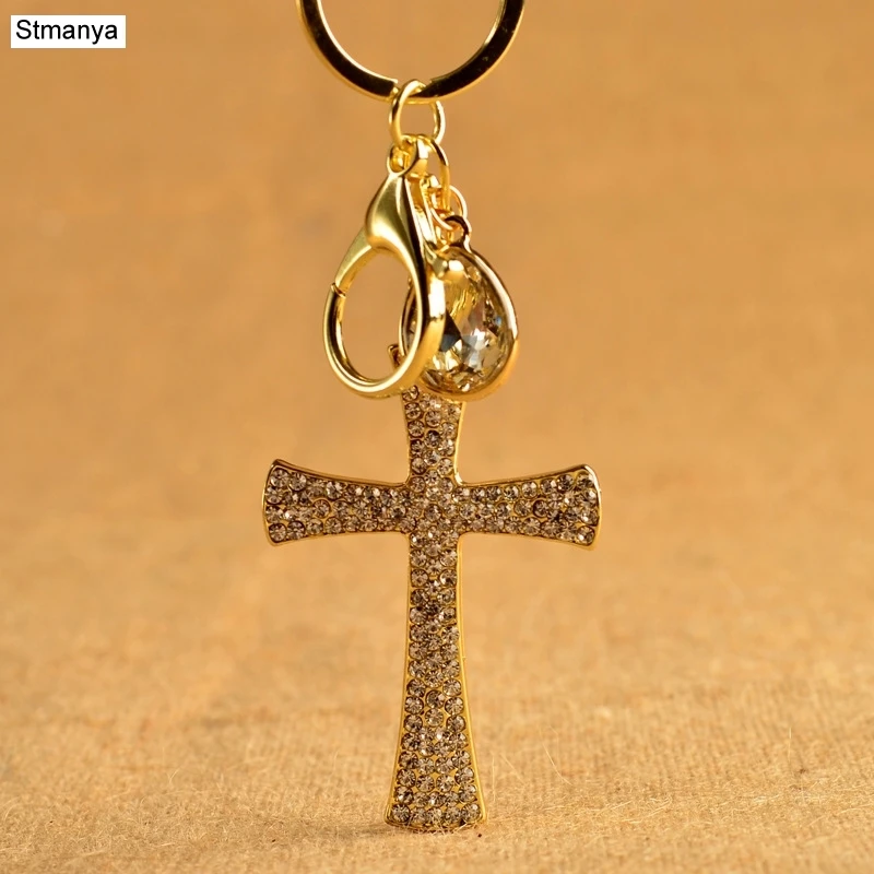 

Design Cool metal Metal Keychain Car Key Chain Key Ring Cross Rhinestone model key buckle For Man Women Gift 17401