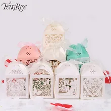 FENGRISE 50pcs Mr Mrs Wedding Candy Box Sweets Gift Favor Boxes With Ribbon Party Decoration Wedding Gifts For Guests Favors