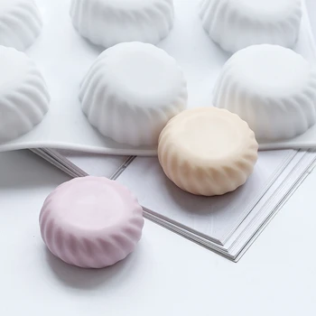 

Round Gears Silicone Soap Molds DIY Mousse Cake Molds Candle Molds 6 Cavities Silicone Molds