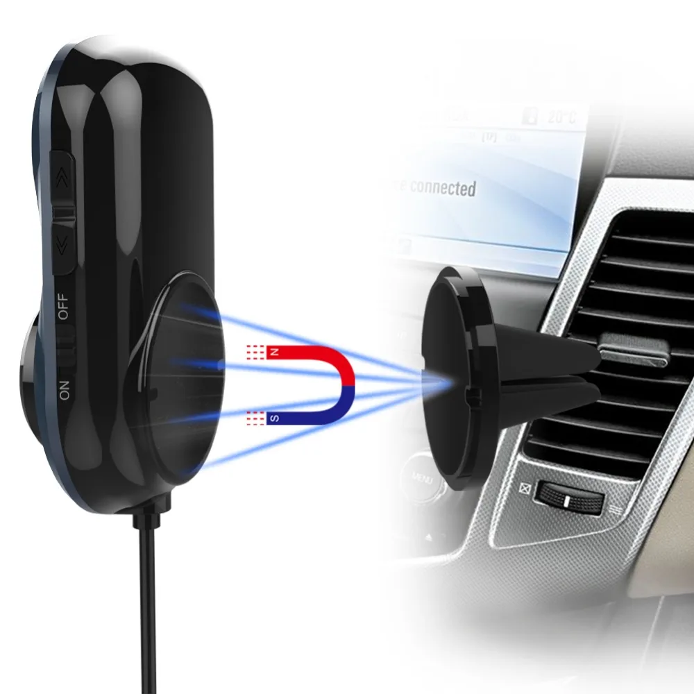 Siparnuo Bluetooth FM Transmitter Audio Car Mp3 Player Wireless In-Car FM Modulator Handsfree Bluetooth Car Kit with LCD Display