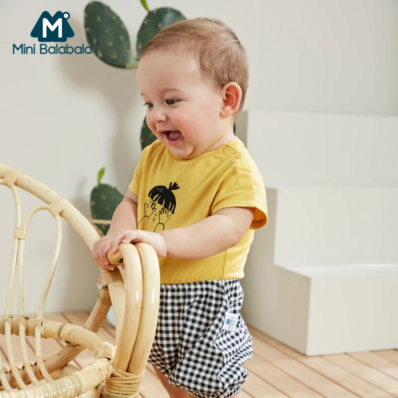 Мини balabalaBaby ползунки Детский комбинезон с принтом для маленьких девочек и