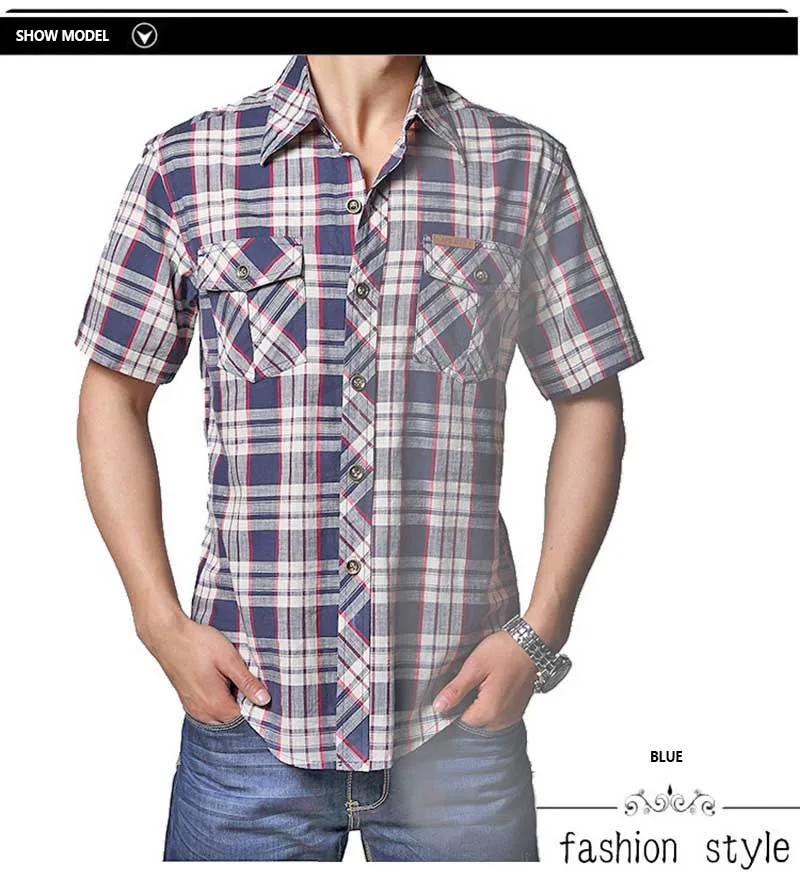 Новые летние модные для мужчин рубашка короткий рукав хлопок повседневное плотная рубашки для мальчиков мужской одежды военная унифо