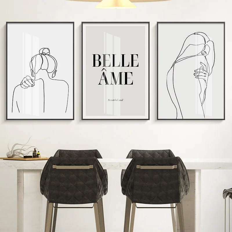 

Abstract Girl Wall Art Canvas Painting Quotes Posters and Prints Minimalist Decoration Picture Living Room Modern Home Decor