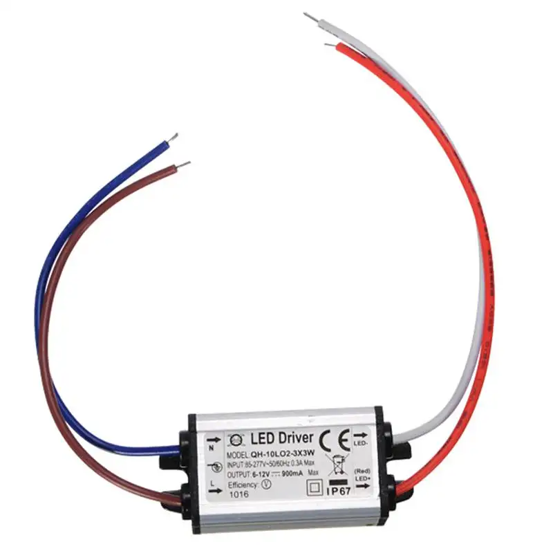 10 Вт Светодиодный драйвер AC 85-277 В адаптер питания IP67 350mA 900mA для высокой мощности Светодиодный светильник лампа