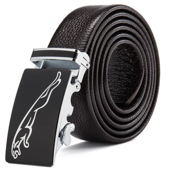

2019 High Quality Genuine Leather Male Belts Business Leopard Pattern Metal Buckle Strap Cowhide Brand Gift For Men Belts