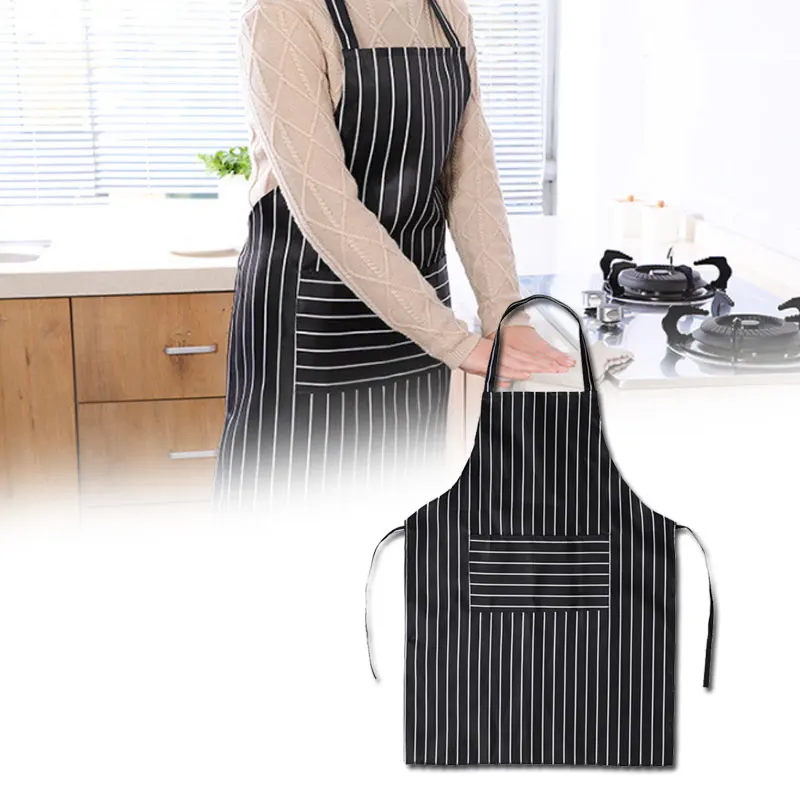 

1PC Striped Plaid Long Fshion Man Women Waist Apron with Pocket Catering Chef Waiter Bar Kitchen Apron 84.5x61.5cm/33.3"x24.2"