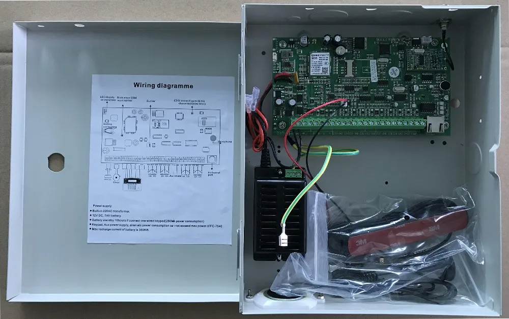 Промышленная сетевая сигнализация, система безопасности, FC-7640, жесткая Проводная TCP IP сеть GSM сигнализация w 1 шт., клавиатура с паролем и 1 шт. пульт дистанционного управления