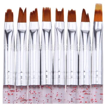 

8Pcs UV Gel Polish Tip DIY Smile Moon Shaped Acrylic French Nail Art Brush Set 3D Painting Drawing Liner Pen / by dhl 200pcs