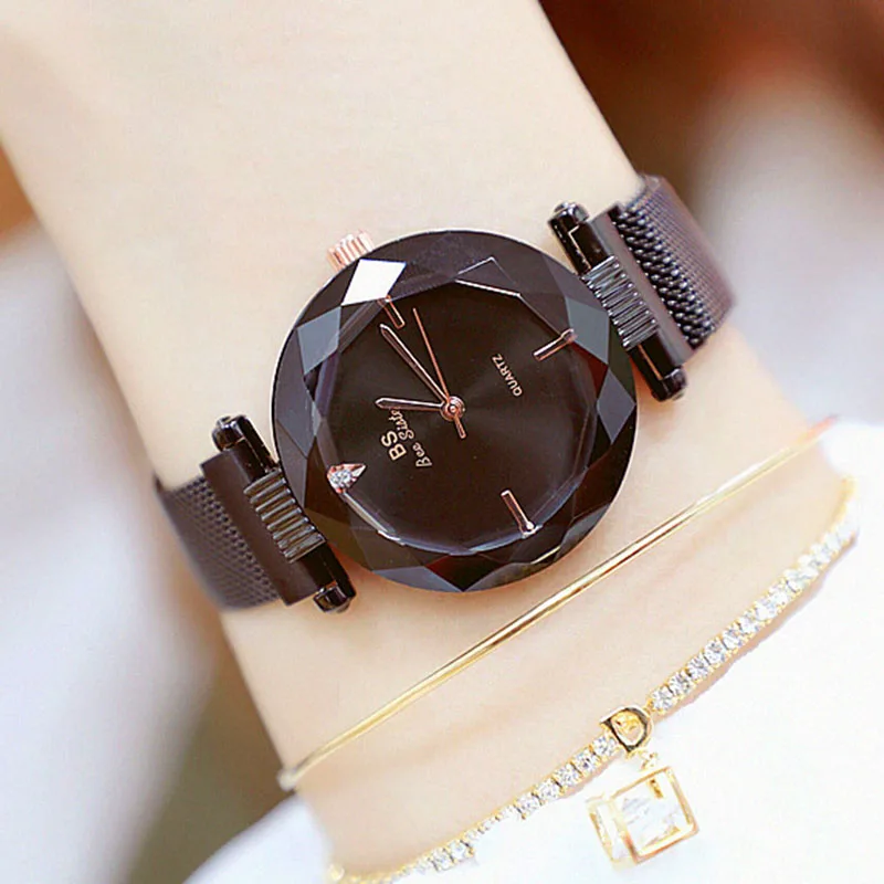 Женские часы 2019 Золотые круглые модные Montre Femme роскошные женские браслет для