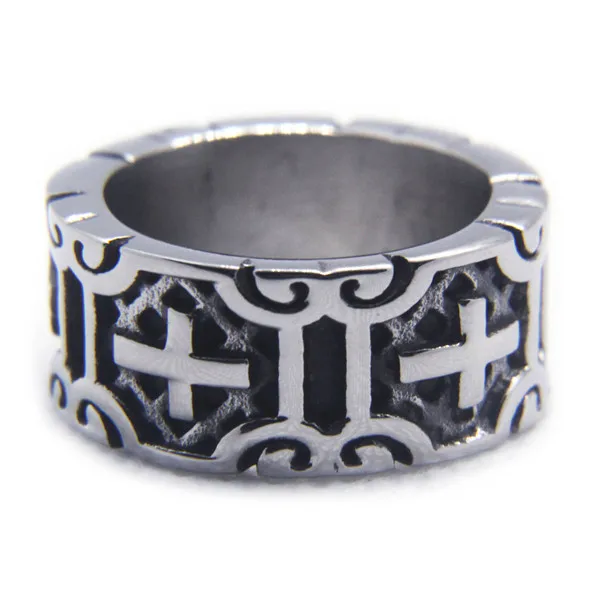 New Cross Ring 316L Stainless Steel Jewelry Cool Fashion Black Mens | Украшения и аксессуары