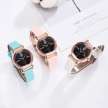 

Luxury Women Watches Luxurious Temperament Starry Sky Quartz Leather Belt Ladies Simulate Watch reloj mujer relogio feminino