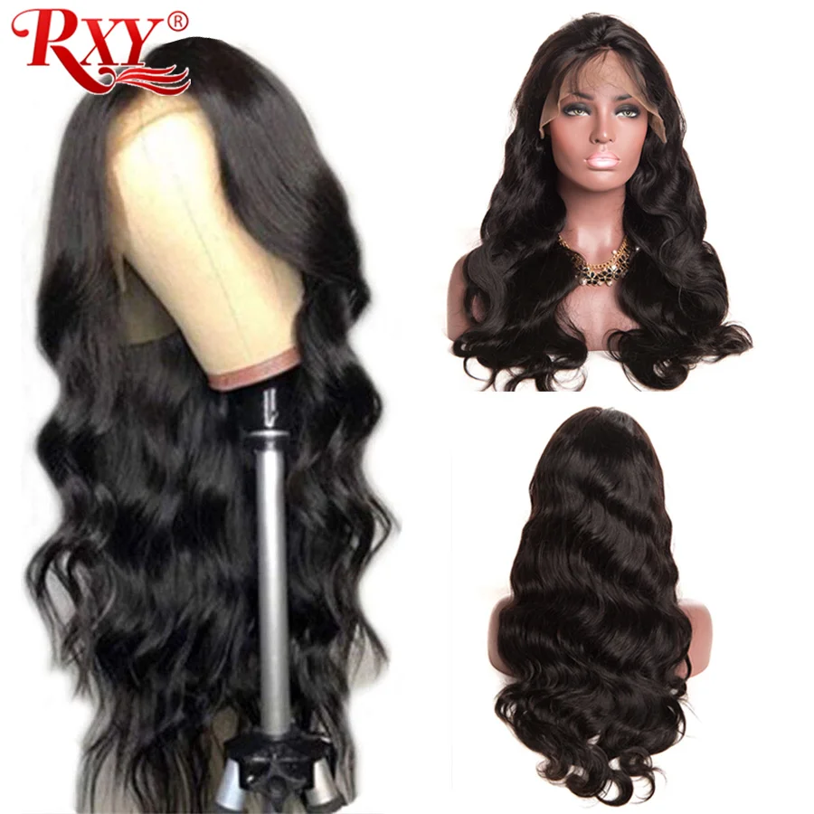 Объемные волнистые кружевные передние парики для черных женщин PrePlucked натуральные волосы с волосами младенца RXY 13x4 бразильский парик из натуральных волос