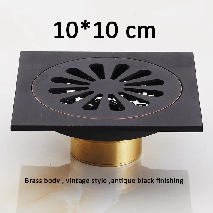 Antique Brass Art Flower Carved Bathroom Floor Drain drains filter