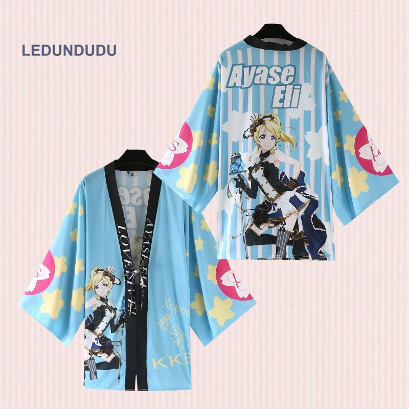 Love Live банные халаты шифоновая Пижама плащи Nico Yazawa костюмы для косплея Ayase Eli Yukata Coat