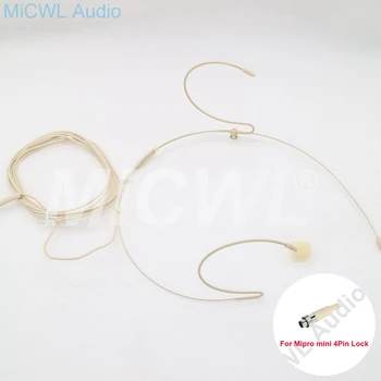 

Pro Headworn Microphone Omni-directional Beige Headset Microphone 4Pin Lock For Mipro Wireless System OM40-22
