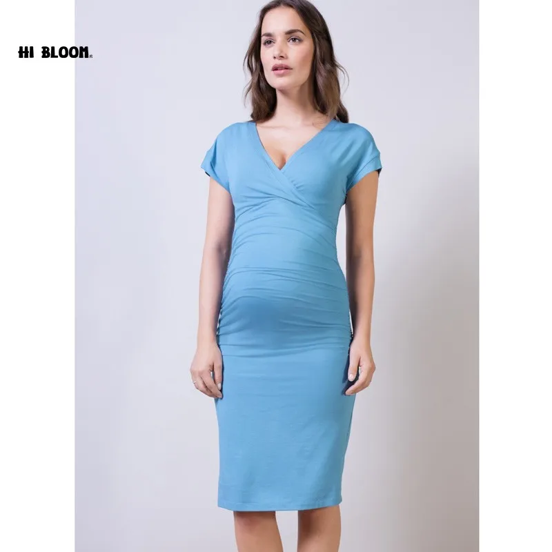 

Maternity Clothing Pregnancy Summer Dress for Pregnant Women Elastic Knee-Length Gowns Vestidos Ropa Premama Clothes