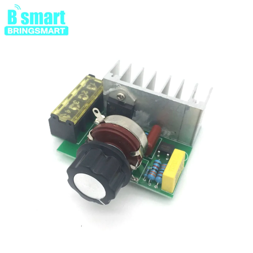 

Bringsmart 4000W SCR10V-220V AC High Power Speed Control Controller AC Electronic Voltage Regulator Dimming Mini Control Device
