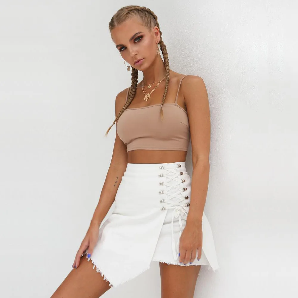 Faldas mujer moda 2019 черный белый цвет мини юбка Уличная skort Розовый Высокая талия|Юбки| |