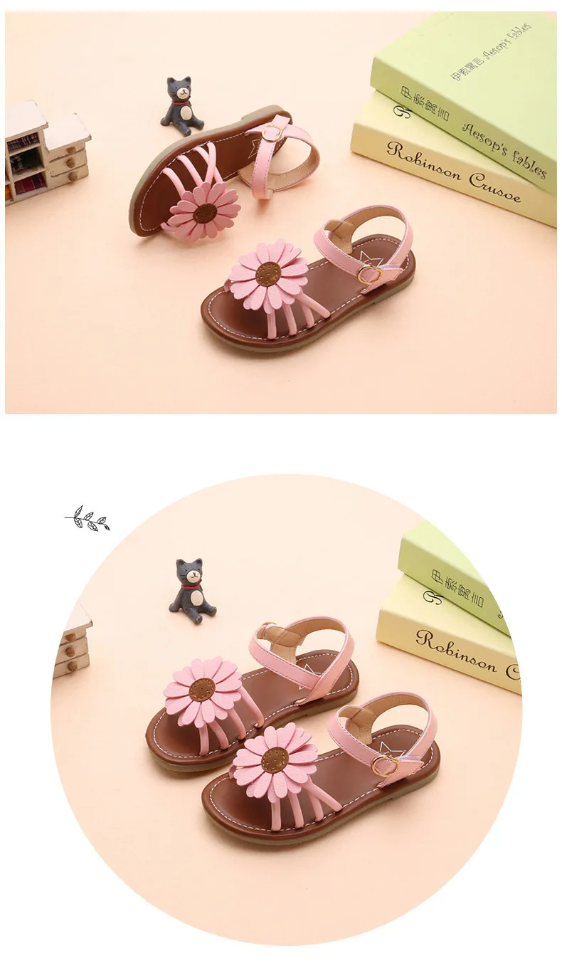 Sapatos para Meninas do Bebê Sandálias de Couro Cuzullaa Verão Crianças Flores Sapatos Princesa Gladiador Vestido pu Sol 9 High Quality Mamãe e Bebê