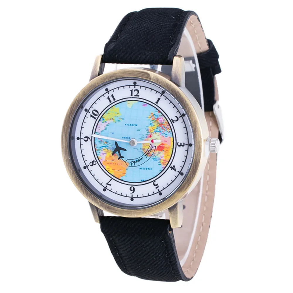 

Delicate Hot! 2016 Femal Fashion Retro Clock Women's Tower World Map Cowboy Band Analog Quartz Wrist Watch Ladies Bracelet Watch