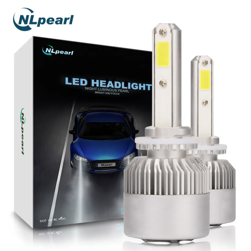 NLpearl 2 шт. 8000LM/пара H27 881 светодиодный лампы H7 H1 H11 H3 H13 9005 9006 H4 авто светильник S2