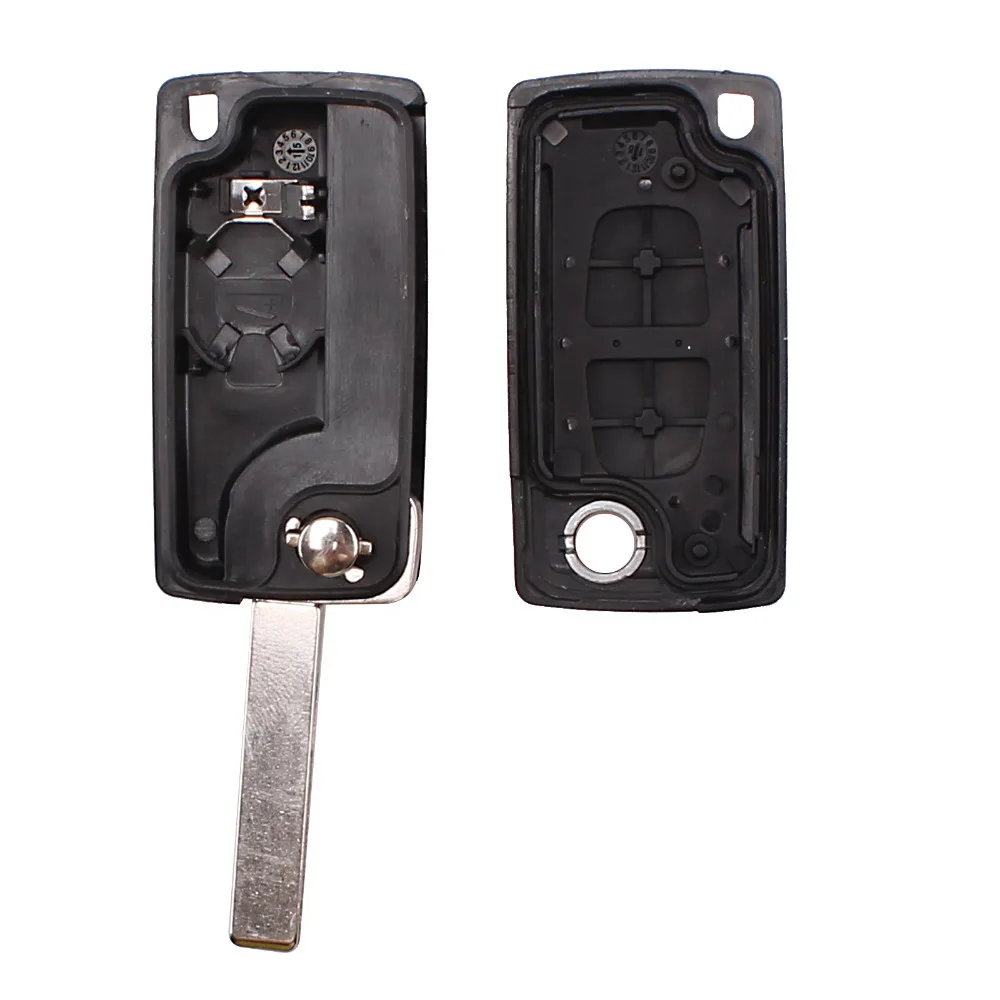 2 кнопки флип чехол для ключей пустая оболочка Peugeot 107 207 307 307S 308 407 607 2BT DKT0269 CE0536 с