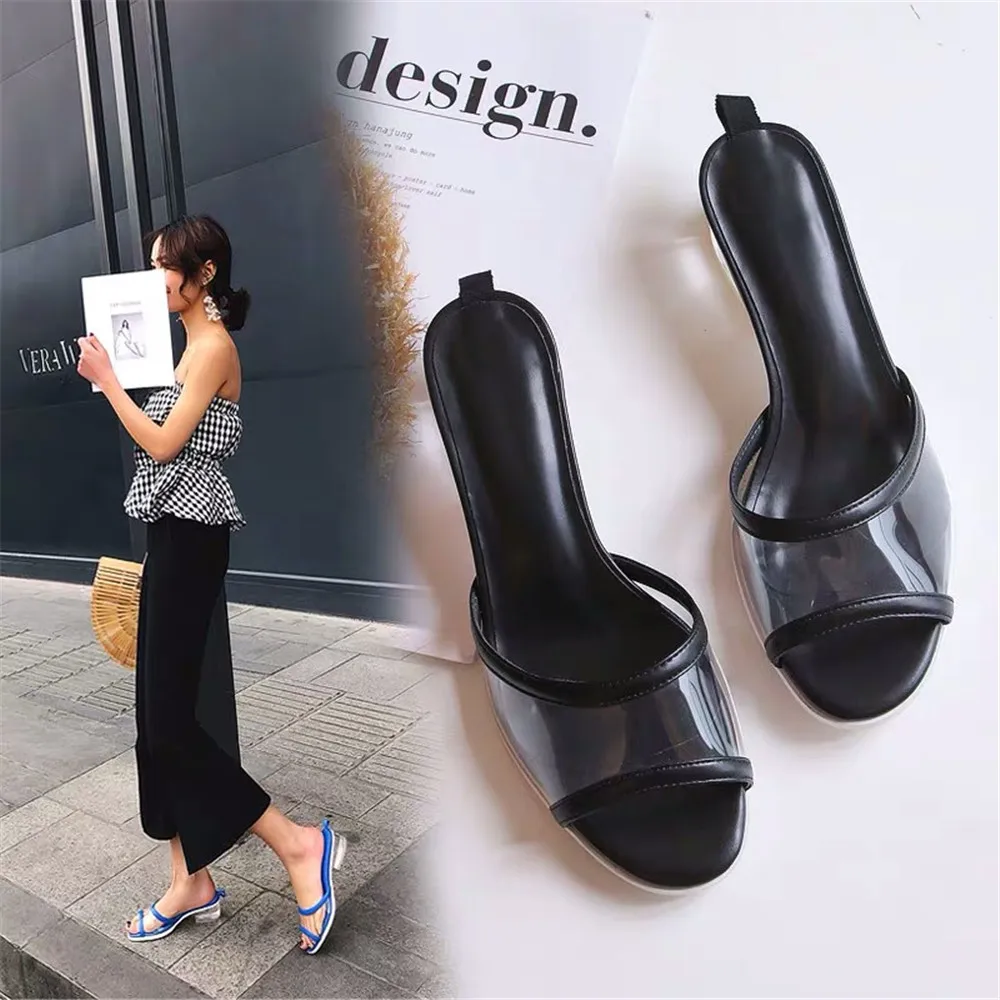 

Stkehidba Woman New Fashion Brand Low Heels Sexy Round Head Beach Jelly Shoes Lady Comfortable Non-slip Indoor Outdoor Slippers