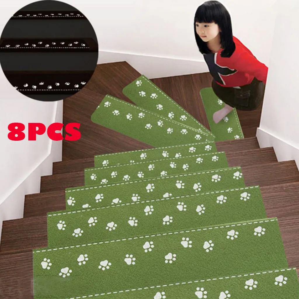 8Pcs Self-adhesive Stair Carpet Mat Step Staircase Non Slip Cover Pad Luminous Stair Mats Home Decorative felpudo deurmat 8Pcs Self-adhesive Stair Carpet Mat Step Staircase Non Slip Cover Pad Luminous Stair Mats Home Decorative felpudo deurmat